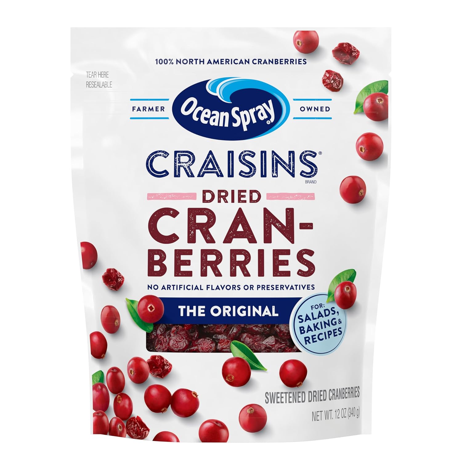 Ocean Spray Craisins Original Dried Cranberries for Snacking