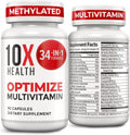 10X Health Optimize Methylated Multivitamin for Men - Targeted Support