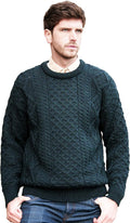 Irish Soft Cable Knit Crew Neck Sweater for Men and Women - Wool