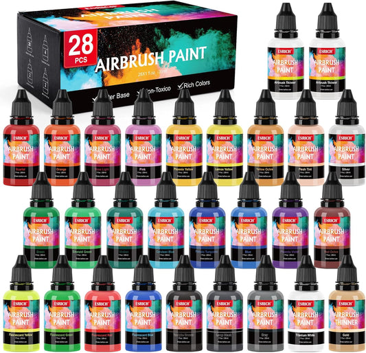 ESRICH 26 Color Airbrush Paint Set - Ready to Spray!