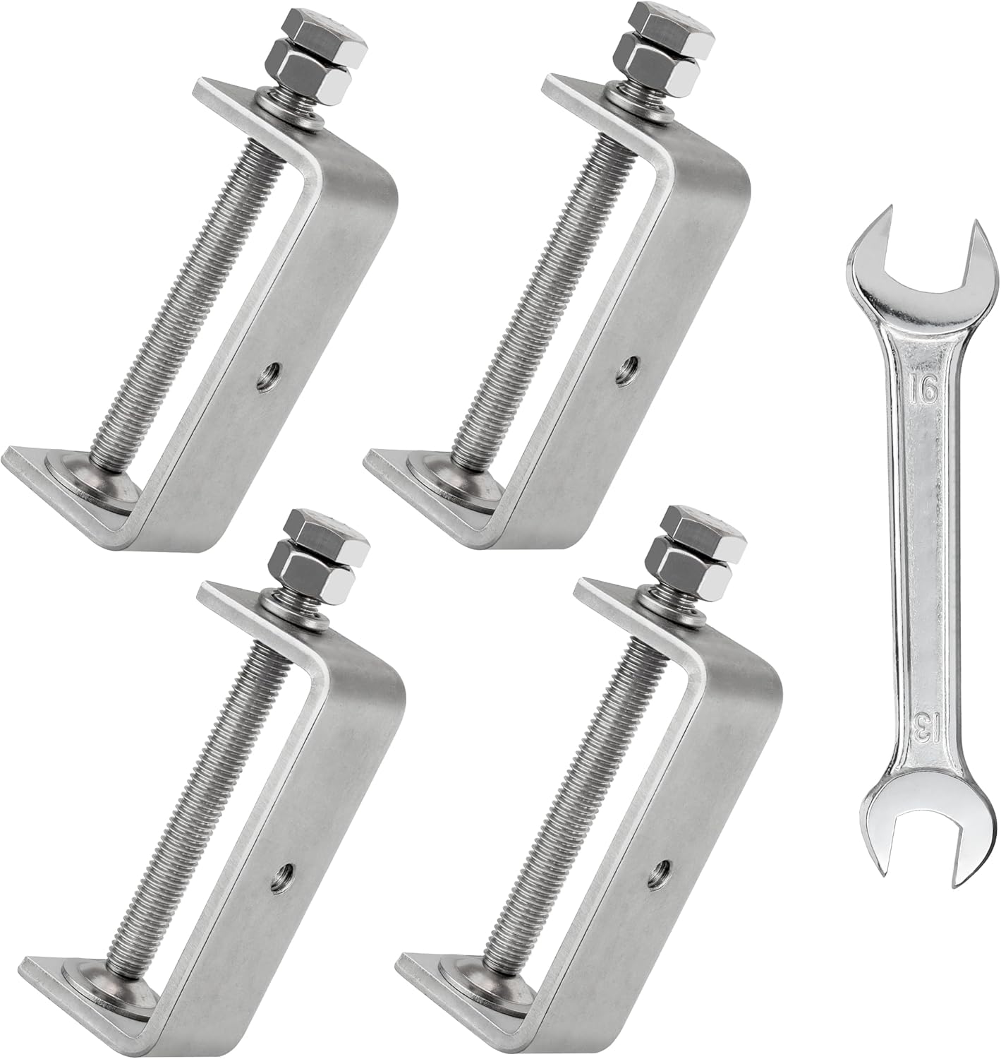 4 Pcs Heavy Duty Stainless Steel C Clamps for Woodworking