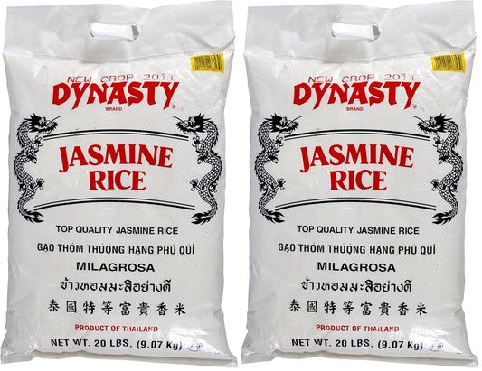Dynasty Jasmine Rice 20-Pound Pack for Authentic Asian Dishes