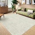 Washable Area Rug 8x10 - Sage Green Boho Rug for Living Room