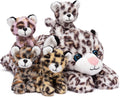 Mommy Leopard Stuffed Animal Mom and Baby Cheetah Plush Toy - Soft