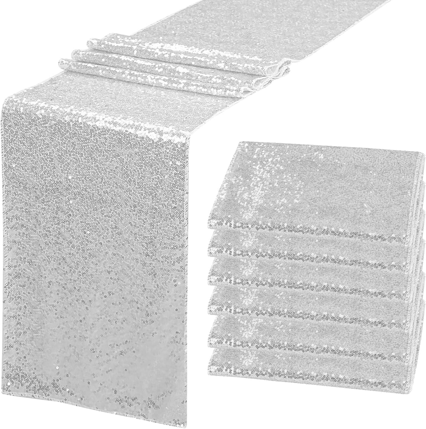 6 Pack Sequin Table Runner for Dazzling Party Decor