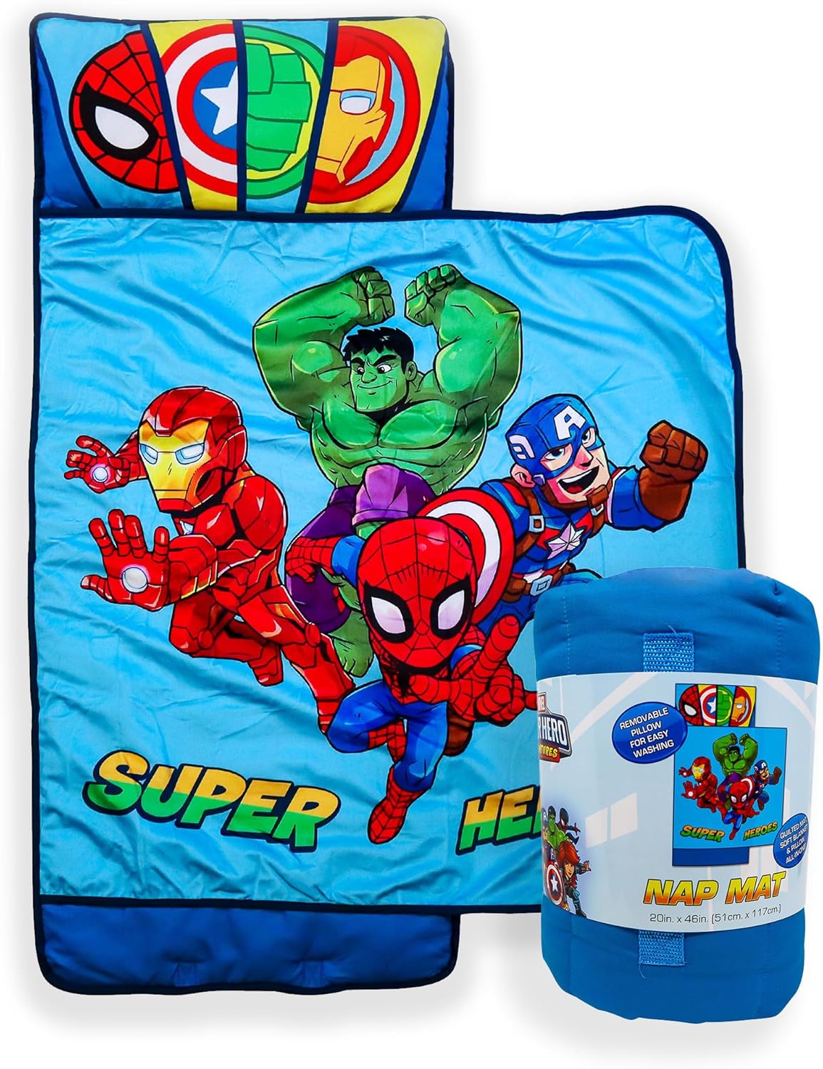 Jay Franco Kids Nap Mat with Pillow & Blanket for Sleepovers