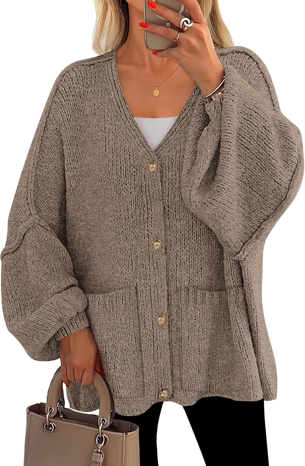 Fall Chunky Cardigan Sweaters for Women with Pockets