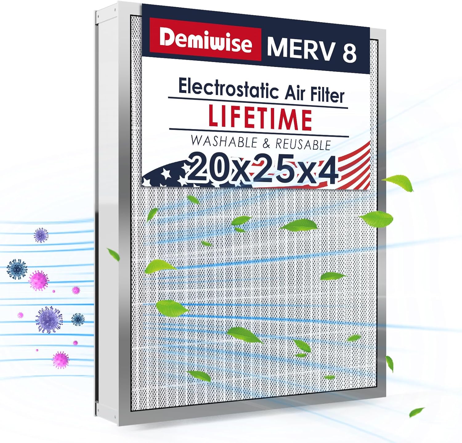 20x25x4 Washable Electrostatic Air Filter for HVAC Systems