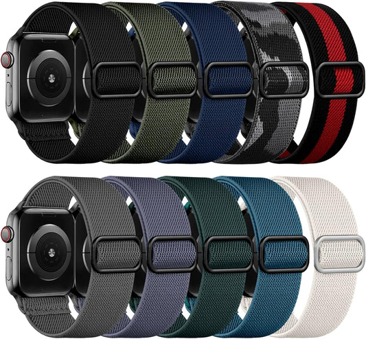 IMIVIO 10 Pack Stretchy Nylon Solo Loop Bands - Adjustable & Soft!