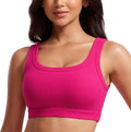 CRZ YOGA Ribbed Sports Bras for Women - Chic U Back Design