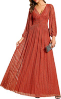 Elegant A-Line Formal Wedding Guest Dress with Long Sleeves