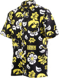 Wes and Willy NCAA Mens Hawaiian Floral Button Down Shirt - Team Wash