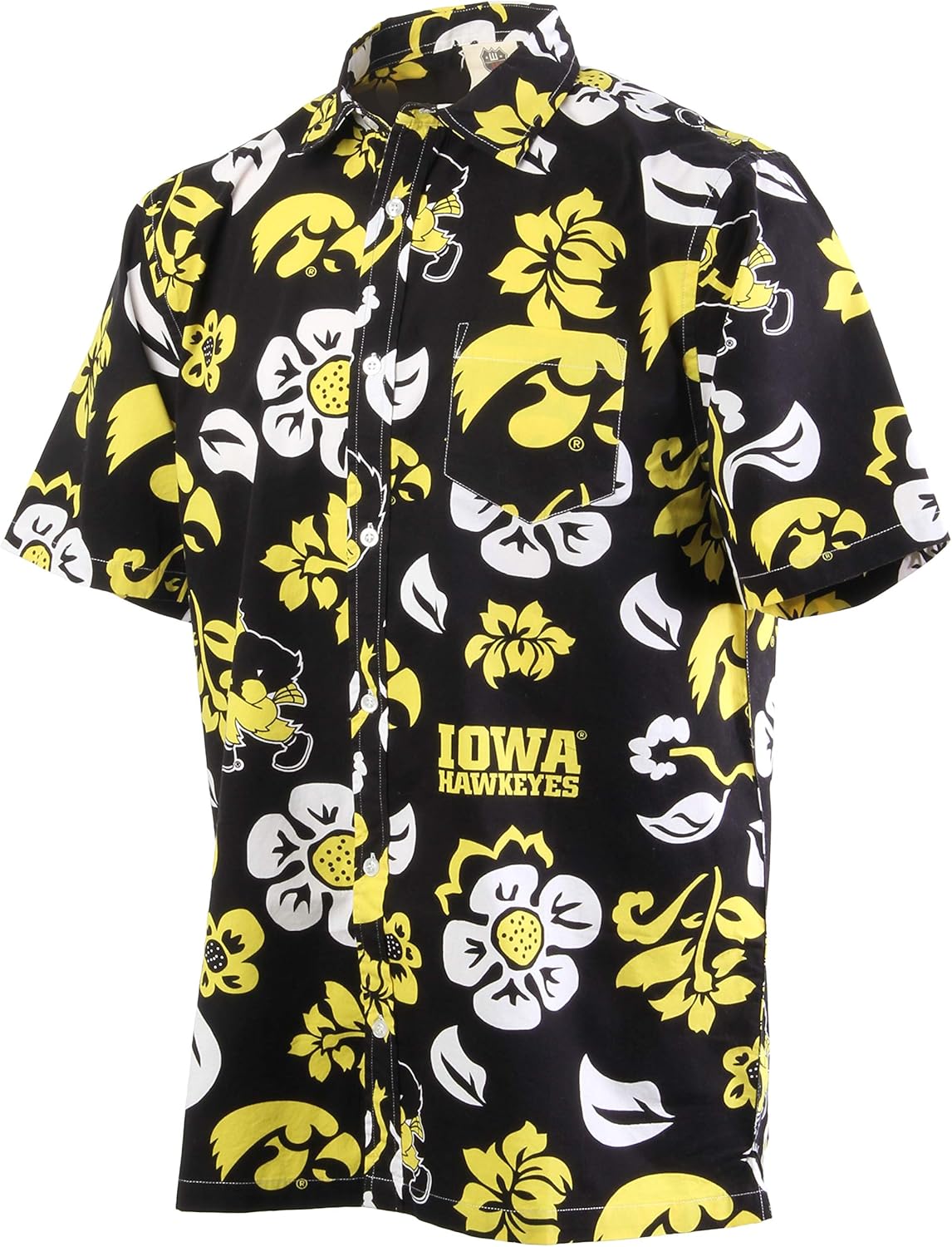NCAA Mens Hawaiian Floral Button Down Shirt for Game Day Style