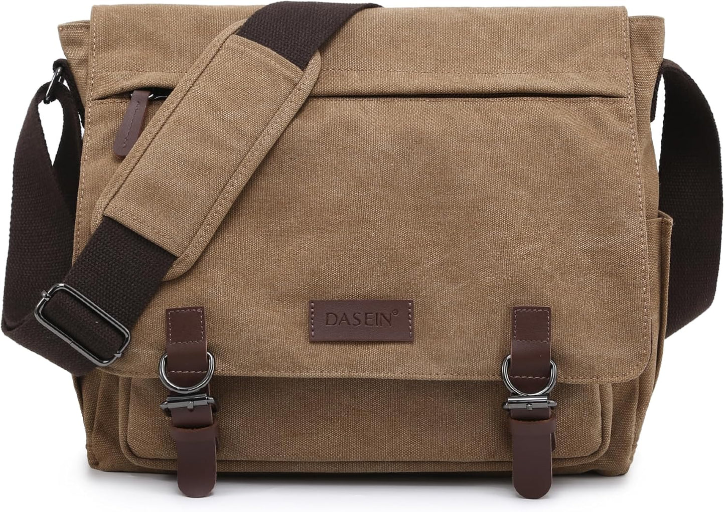 Large Vintage Canvas Messenger Shoulder Bag for 15in Laptop