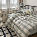 Twin XL Comforter Set Geometric Checkered Plaid Bedding - All Seasons