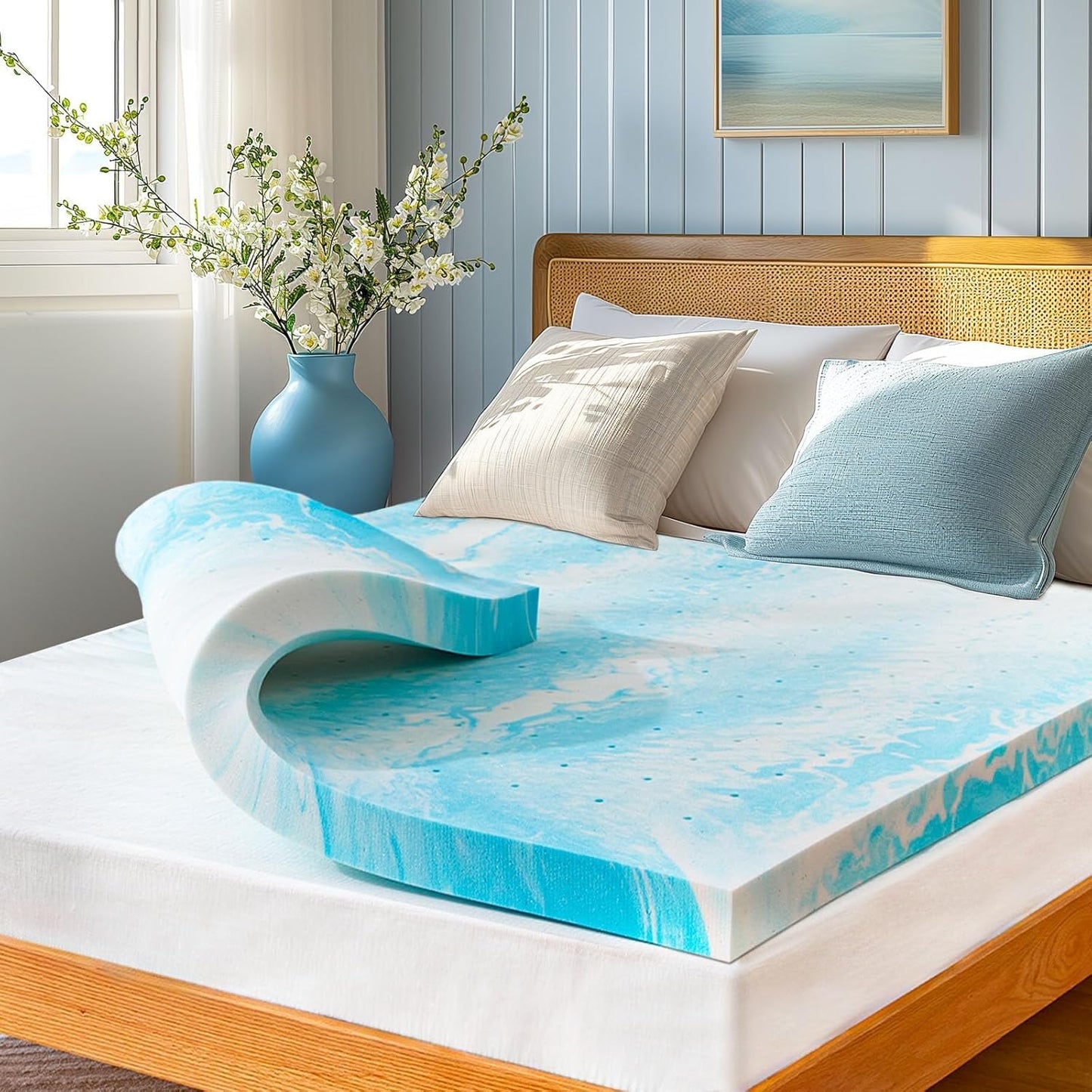 Marsail 3-inch Queen Memory Foam Mattress Topper for Comfort
