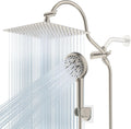 12ft All Metal Rainfall Shower Head Combo - Brushed Nickel Finish