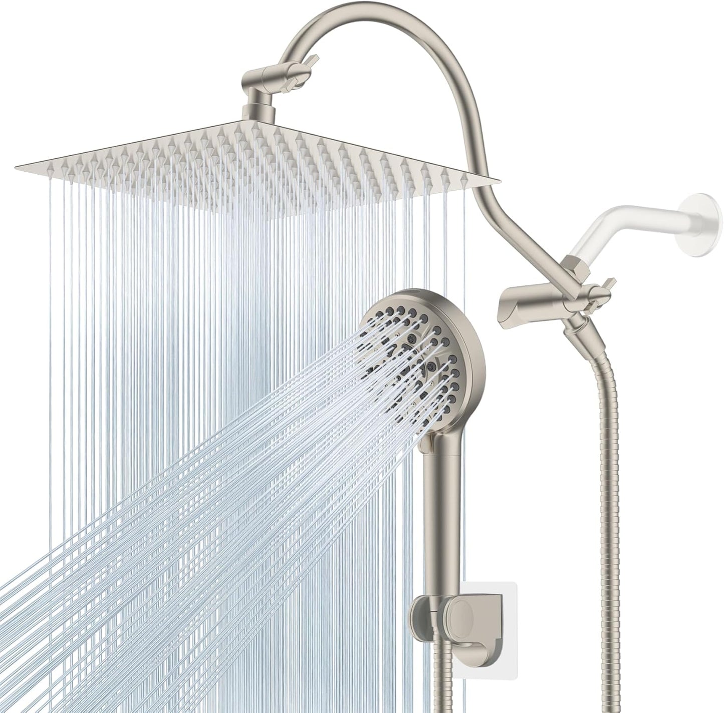Hibbent 12ft' All Metal Shower Head Combo for Ultimate Relaxation