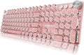 Typewriter Style Mechanical Gaming Keyboard - Retro Pink Backlit