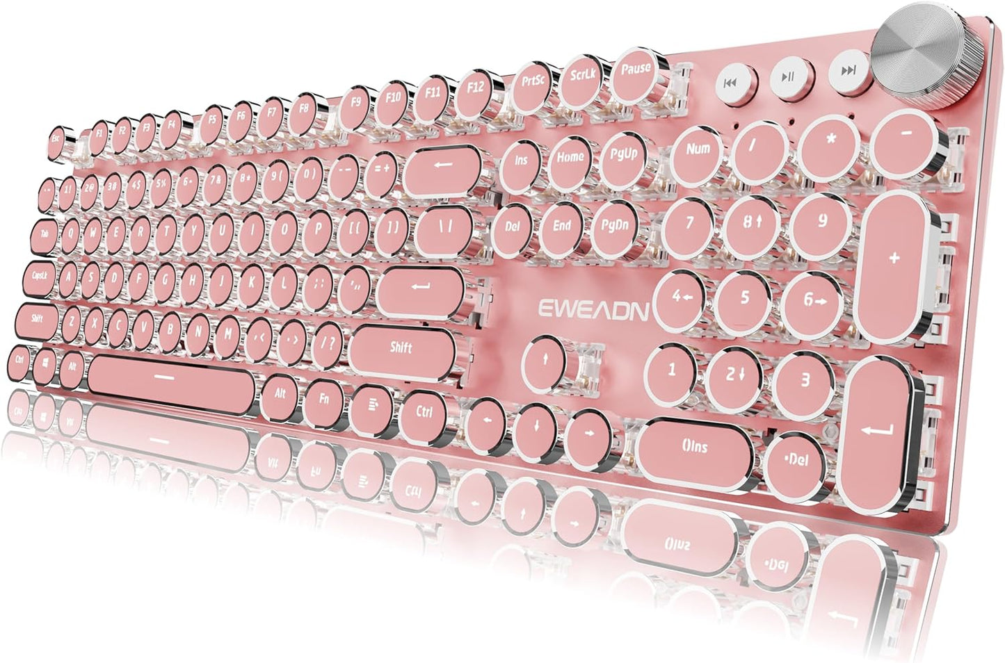 EWEADN Typewriter Style Mechanical Gaming Keyboard for PC