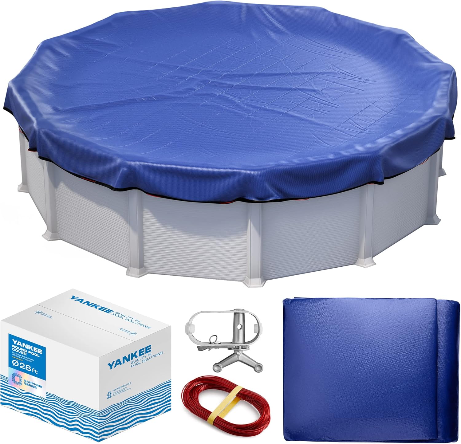 Winter Pool Cover 28 ft Round - Extra Thick & Durable Protection