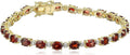 18k Yellow Gold Plated Sterling Silver Garnet Tennis Bracelet