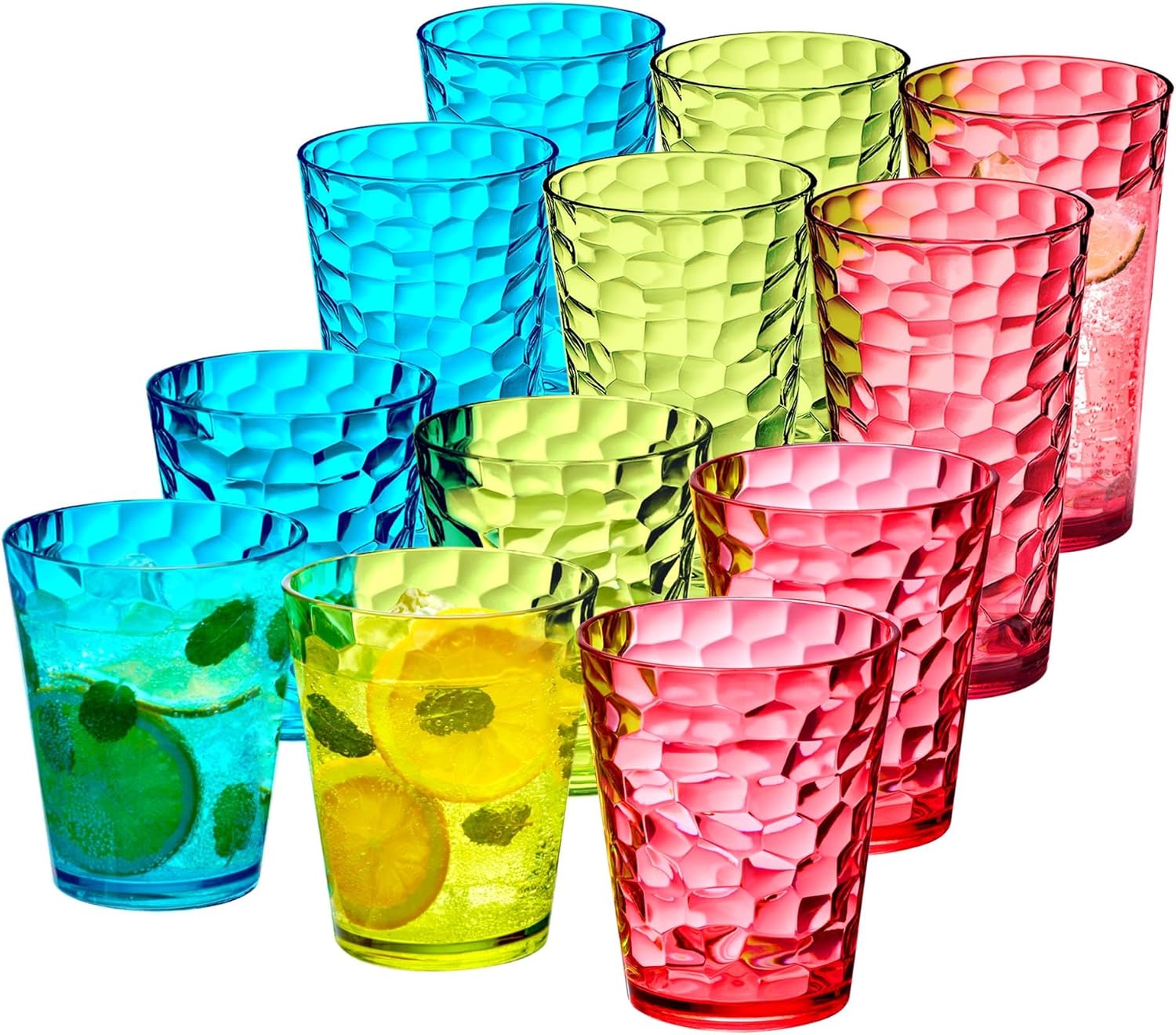 Iceberg 16-Ounce and 24-Ounce Plastic Tumblers Set of 12