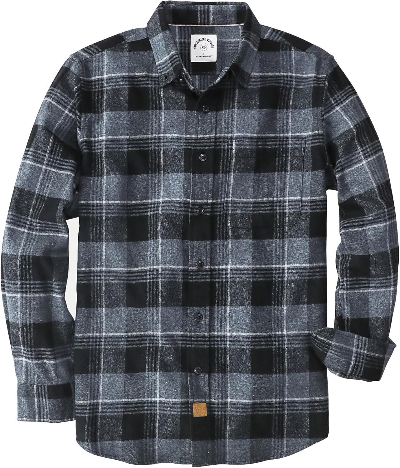 Dubinik Flannel Shirt for Men - 100% Cotton Long Sleeve Plaid