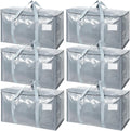 Extra Large Moving Bags with Zippers & Handles - Space Saving 6 Pack