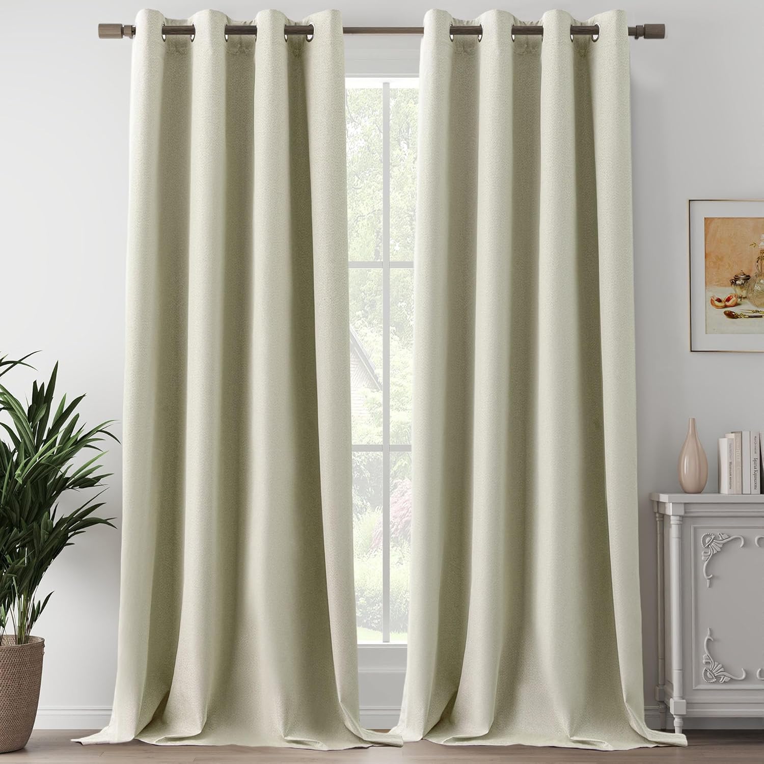 100% Blackout Curtains in Cream Beige for Elegant Home Decor