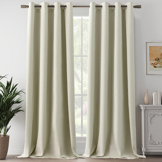 100% Blackout Curtains in Cream Beige for Elegant Home Decor