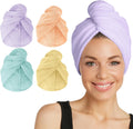 Microfiber Hair Towel Wrap 4-Pack - Fast Drying, Anti-Frizz Turbans