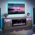 Modern High Gloss Electric Fireplace TV Stand for 80 TVs