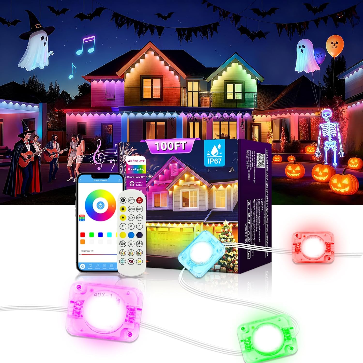 Permanent Outdoor RGB Lights with Smart Control for All Seasons
