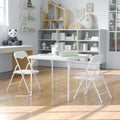 Children's Folding Table and Chairs Set White - 3-Piece Kids Activity