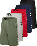 Real Essentials 5 Pack Mens 9ft Mesh Shorts - Lightweight Workout