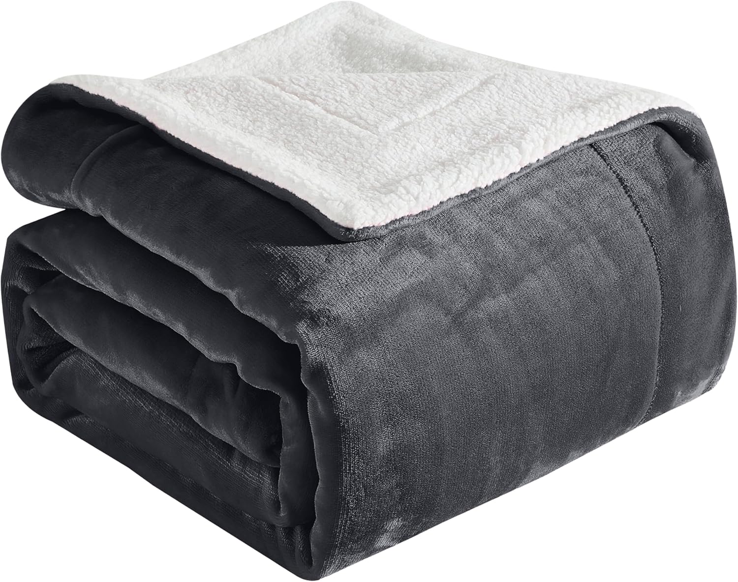 Elegant Comfort Ultra Soft Reversible Flannel Sherpa Blanket