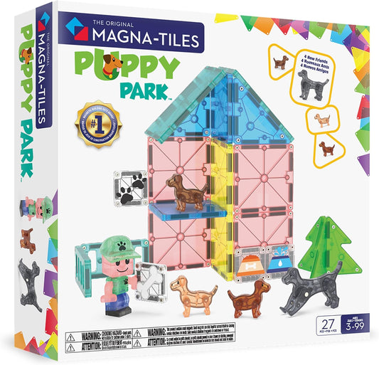 MAGNA-TILES Puppy Park 27-Piece Magnetic Set for Creative Play