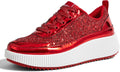 LUCKY STEP Women's Platform Sneakers - Sparkly Comfortable Retro