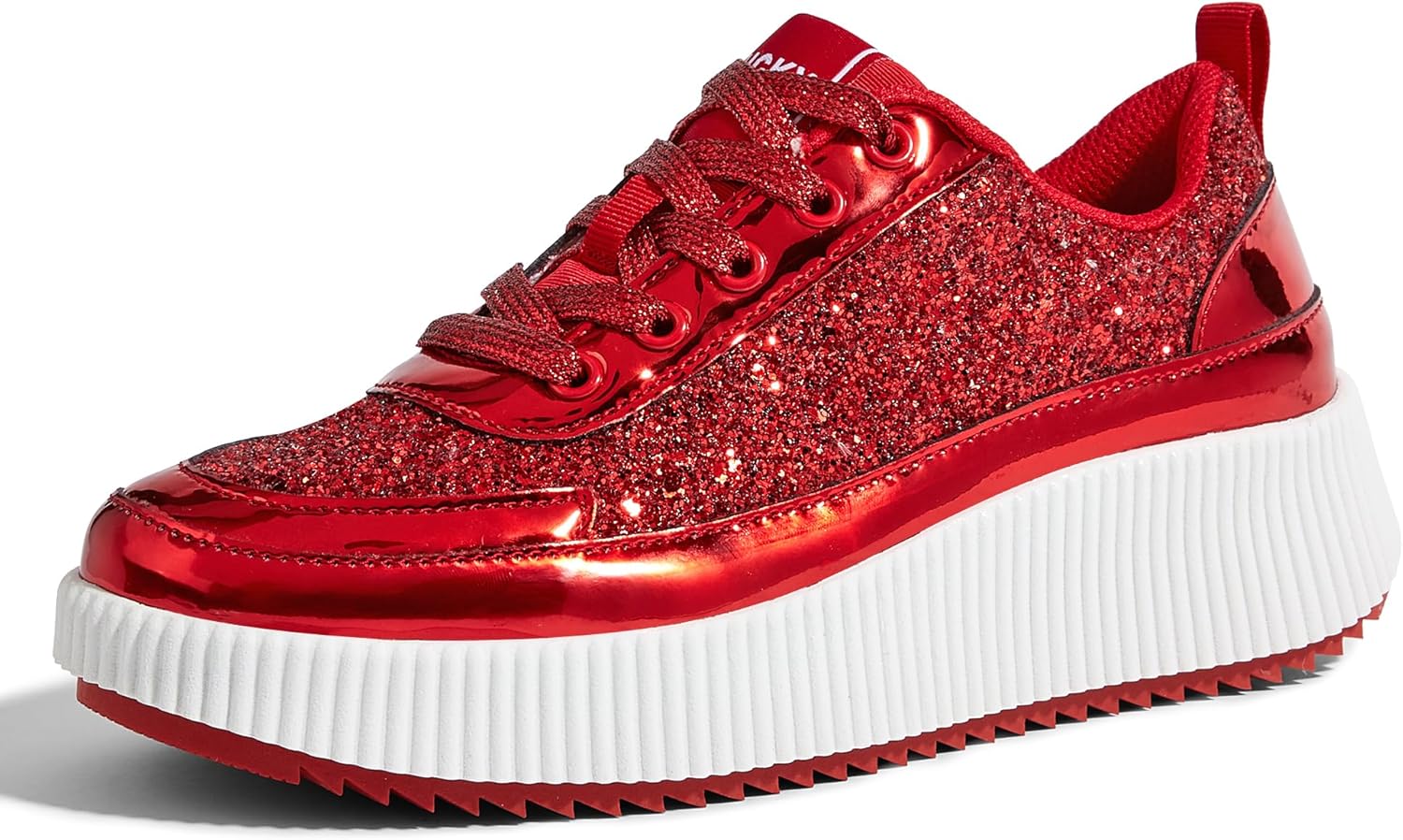 LUCKY STEP Women's Platform Sneakers for Casual Sparkly Style