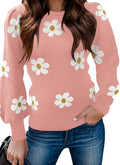 Chic Puff Sleeve Ribbed Knit Sweater for Women in Trendy Style