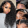 13x6 Deep Wave Lace Front Wig Human Hair - 20in Natural Density