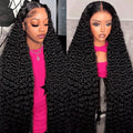 30 Inch Deep Wave Lace Front Wig Human Hair - Natural Deep Curls