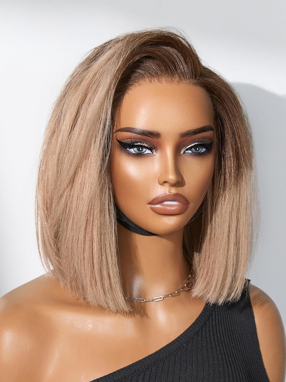 LUVME HAIR Bob Wig 100% Human Hair Glueless Lace Front 10 in