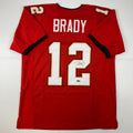 Facsimile Autographed Tom Brady Tampa Bay Red Reprint Jersey Men's XL