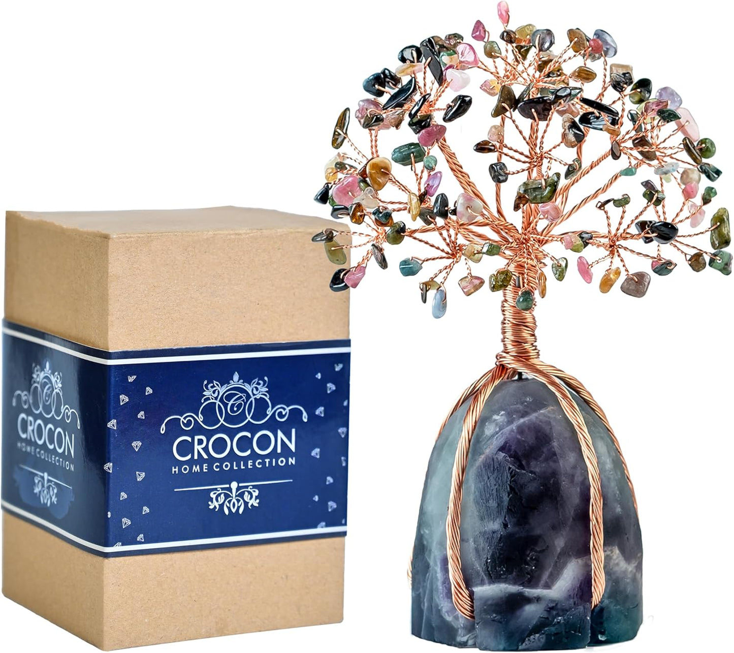 Multi Tourmaline Crystal Tree of Life Decor for Home and Gifts