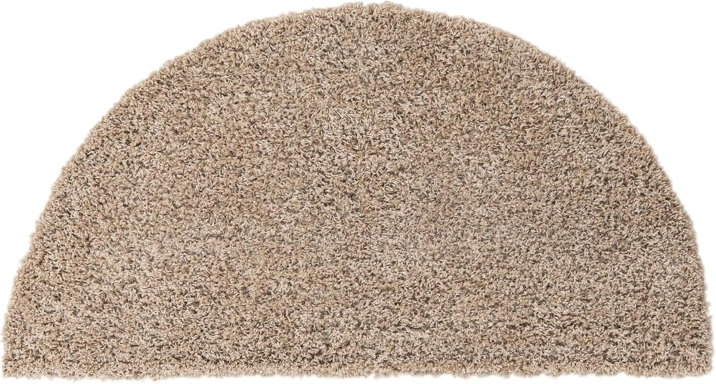 Unique Loom Solid Shag Collection Area Rug in Hearth Taupe