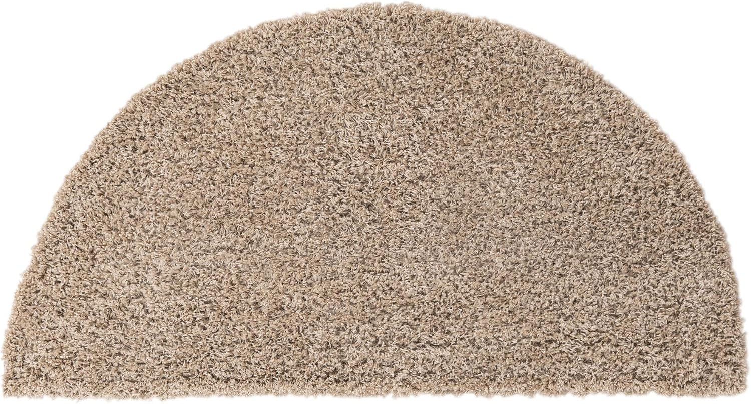 Unique Loom Solid Shag Collection Area Rug in Hearth Taupe