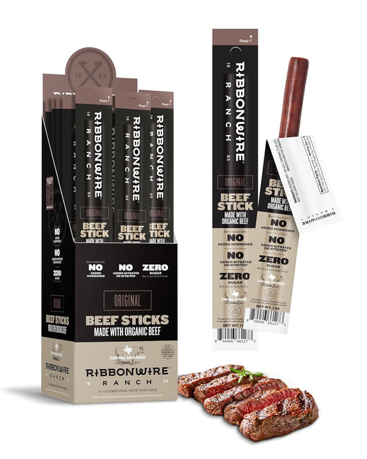 Ribbonwire Ranch Beef Sticks: Healthy, High Protein Snack Pack