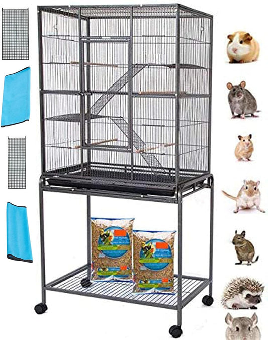 54-Inch Large Multi-Level Chew-Proof Cage for Small Animals
